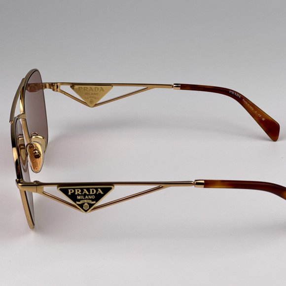 Prada PRA50S 5AK08M Sunglasses Gold Dark Violet Unisex Pilot PR A50S - Picture 10 of 12